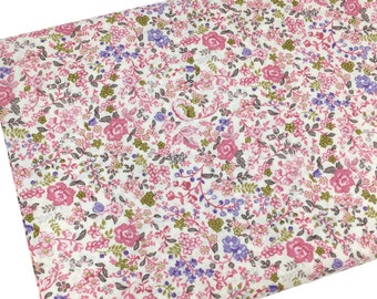 Tissu à fleurs rose, petites fleurs, volume par mètre, Fat Quarter, tissu de courtepointe, vêtements, 100 % coton, R2-15.