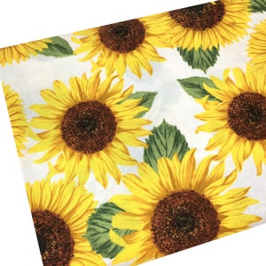 Large Yellow Sunflower Fabric, Floral Fabric by the yard, Quilting, Fat Quarter, Apparel, 100% Cotton B10-1..