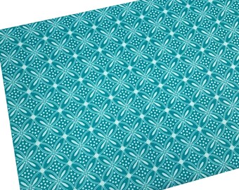 Cotton fabric 2 panels teal turquoise cotton sewing quilting supplies school arts/&craft 30x33 and 22x45 kid/'s fun clothing design