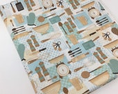 Cooking and Baking Fabric, Kitchen and Food, Fabric by the yard, Fat Quarter, Quilting Fabric, Apparel Fabric, 100 Cotton,R8-14