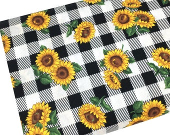 pic Sunflower Cotton Fabric By The Yard sunflower fabric etsy