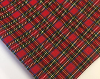 red plaid fabric red royal stewart tartan fabric fabric by the yard fat quarter quilting fabric apparel fabric 100 cotton fabric s 6