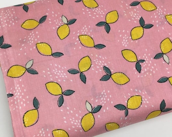 cotton included! Lemon Bubbles Print Fabric by the Yard with Material of Your Choice