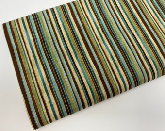 Brown Striped Fabric Etsy
