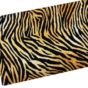 Tiger Skin Fabric, Wildlife Print, Animals Zoo, Fabric by the yard, Fat Quarter, Quilting, Apparel, 100% Cotton, B7-21