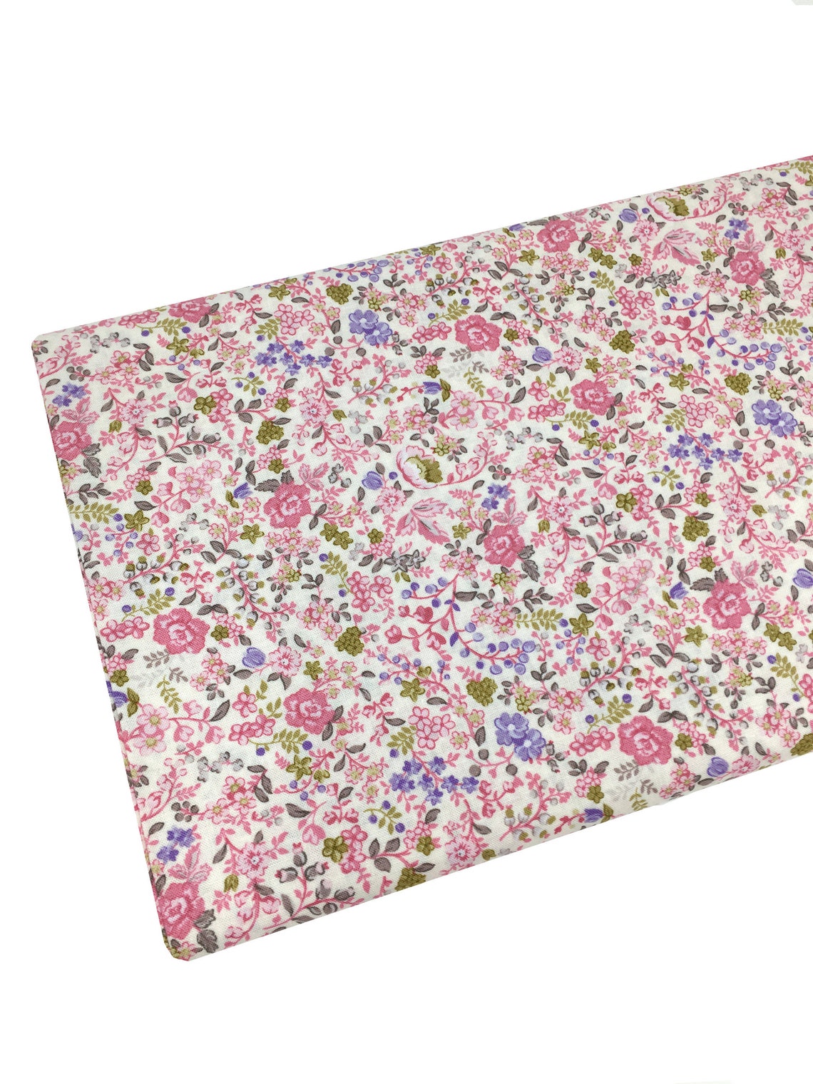 Pink Floral Fabric Tiny Flowers Fabric by the Yard Fat - Etsy