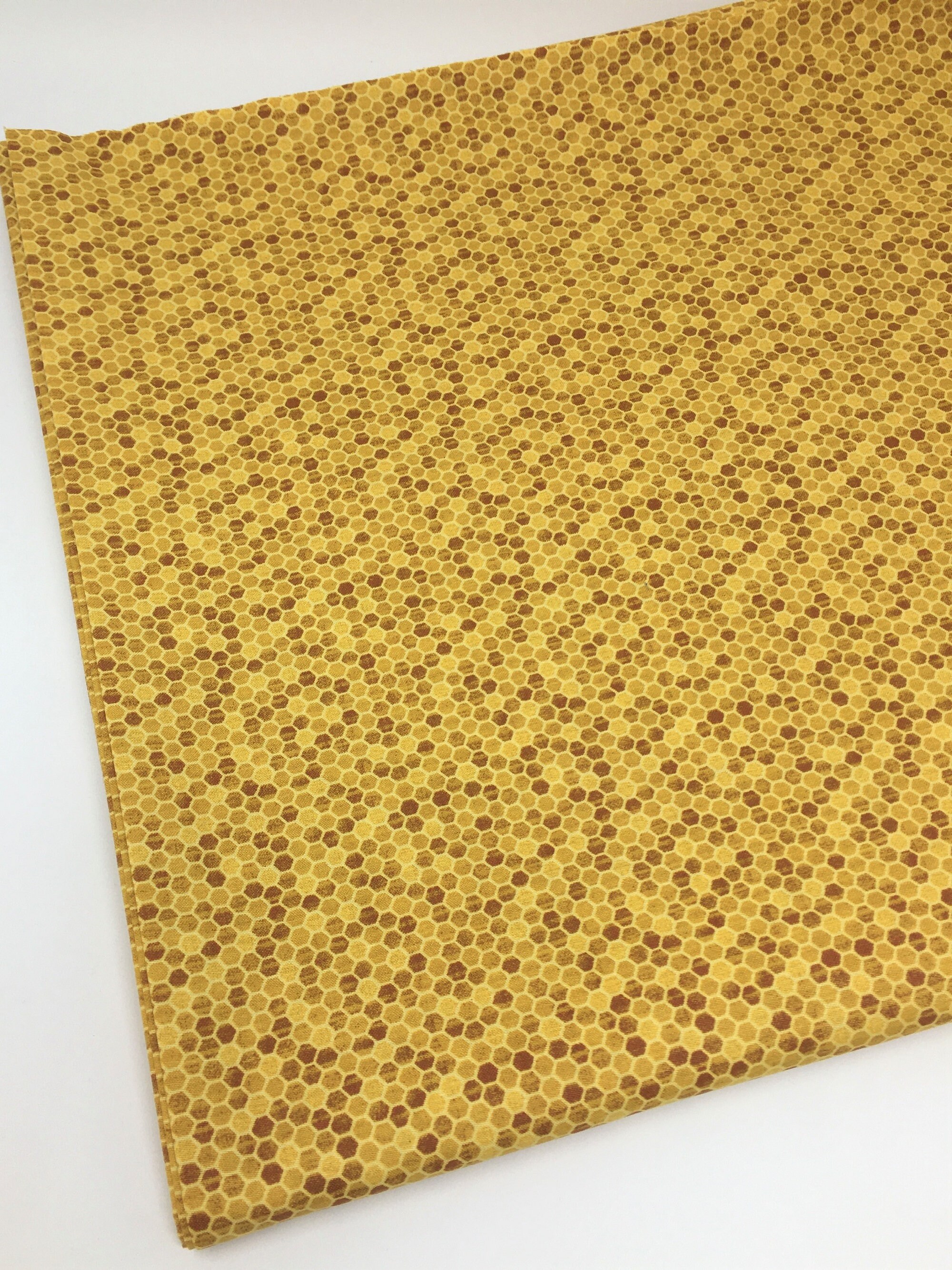Yellow Honeycomb Fabric, Beehive Fabric by the yard, Fat Quarter, Qui…