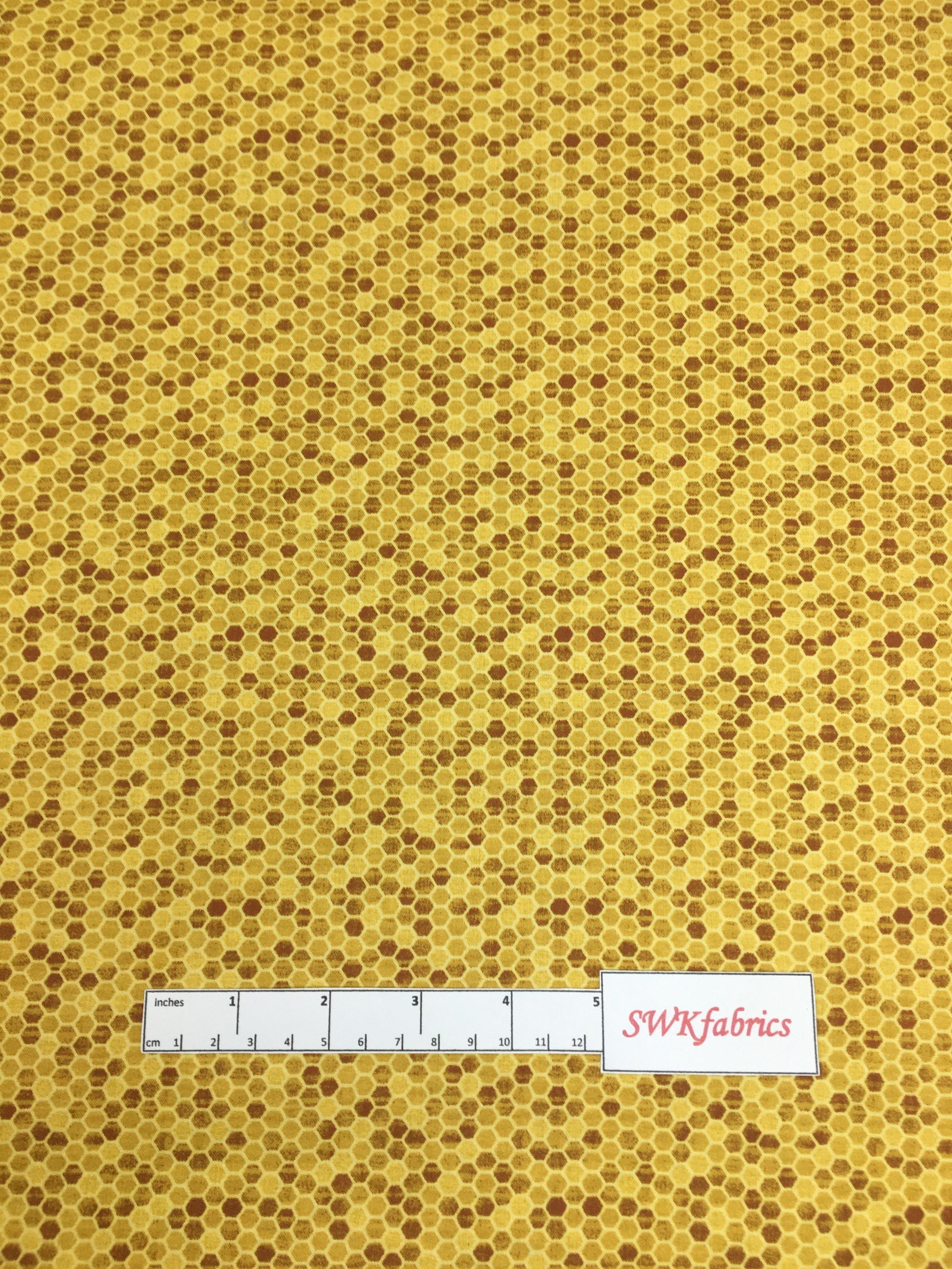 Yellow Fabric Beehive Fabric by the Yard Fat Etsy