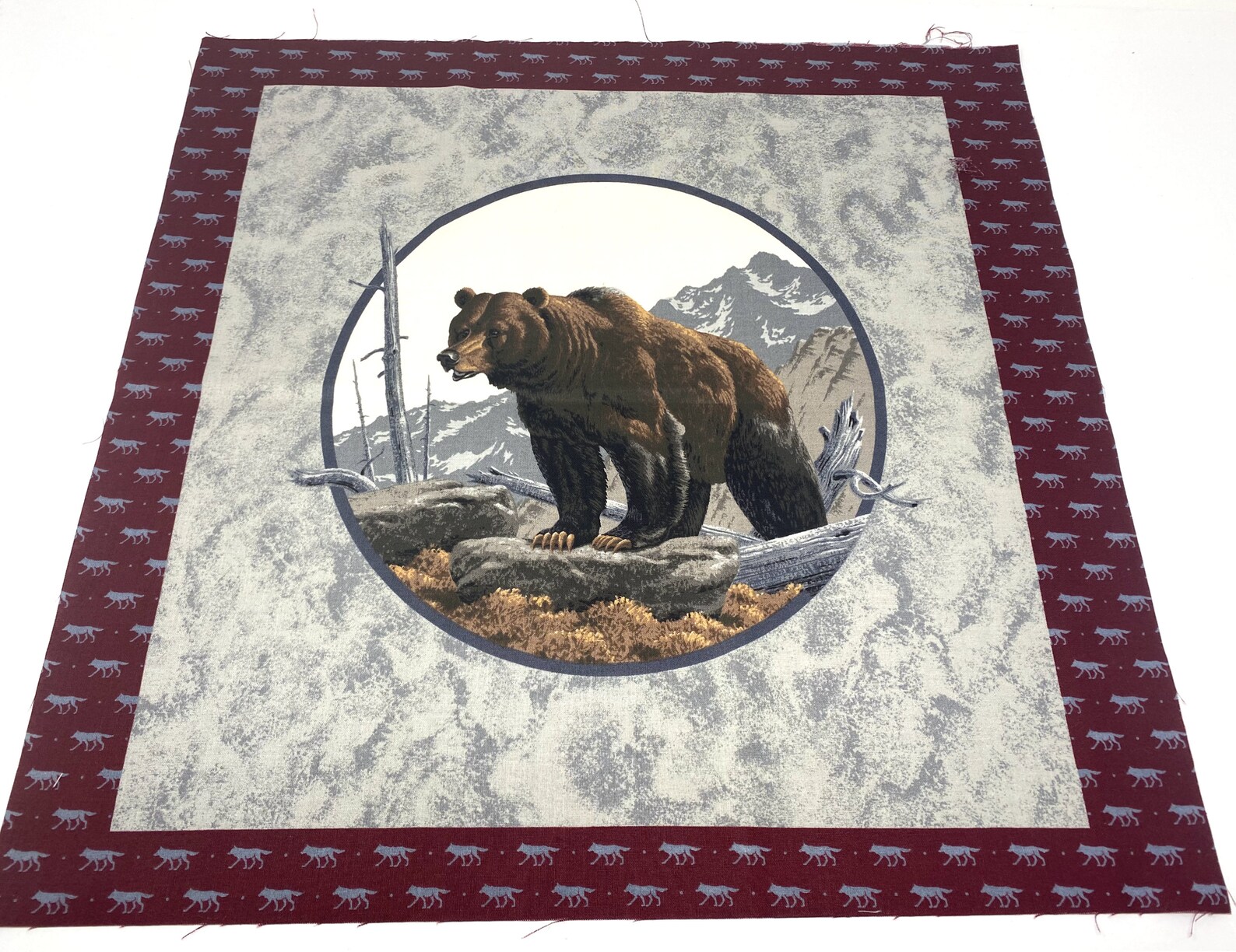 Wolves and Bear Fabric Panels Quilting Fabric 100 Cotton Etsy
