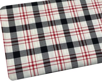 Plaid Fabric by the Yard, Into The Woods - Tartan White by Lori Whitlock, Quilting Cotton