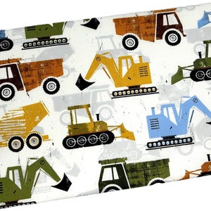 Construction Vehicles Fabric, Bulldozers and Cranes, Fabric by the yard, Quilting Cotton B6-38