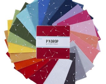 Pin Drop 5" Stacker 42 Pieces, Riley Blake Fabric, Charm Pack, Floral Fabric, Quilting Cotton