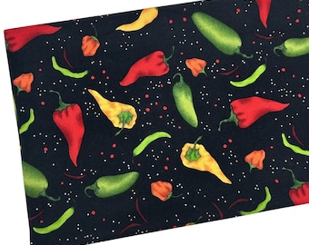 Salsa Picante Fabric by the Yard, Robert Kaufman, Kitchen Food, Quilting Cotton B4-2