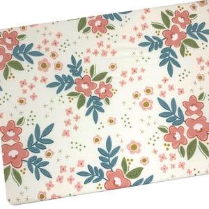 Coral Flowers Fabric, Primrose Hill by Riley Blake, Floral Fabric by the yard, Fat Quarter, Quilting, Apparel, 100% Cotton