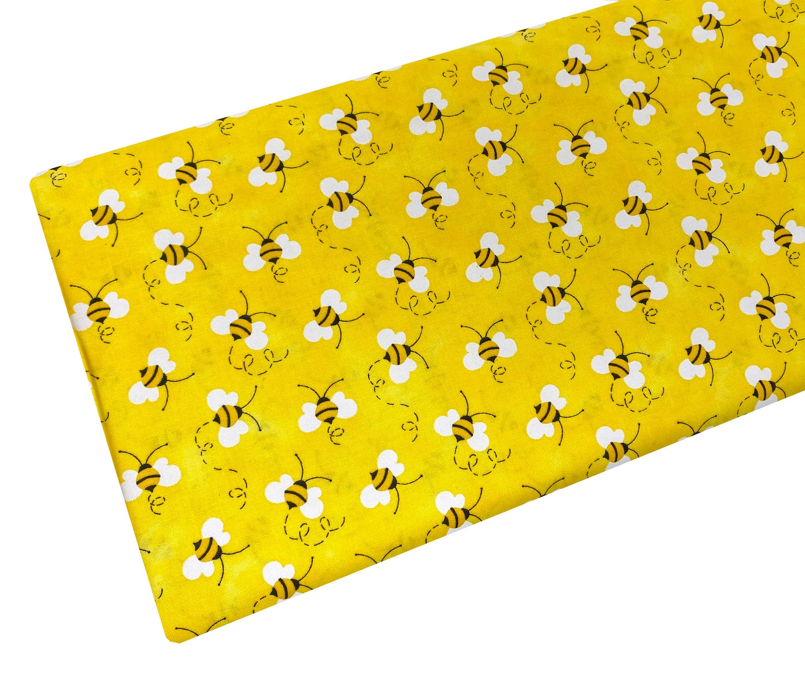 Yellow Bee Fabric Bumble Bee Honey Bees Fabric by the Yard Etsy