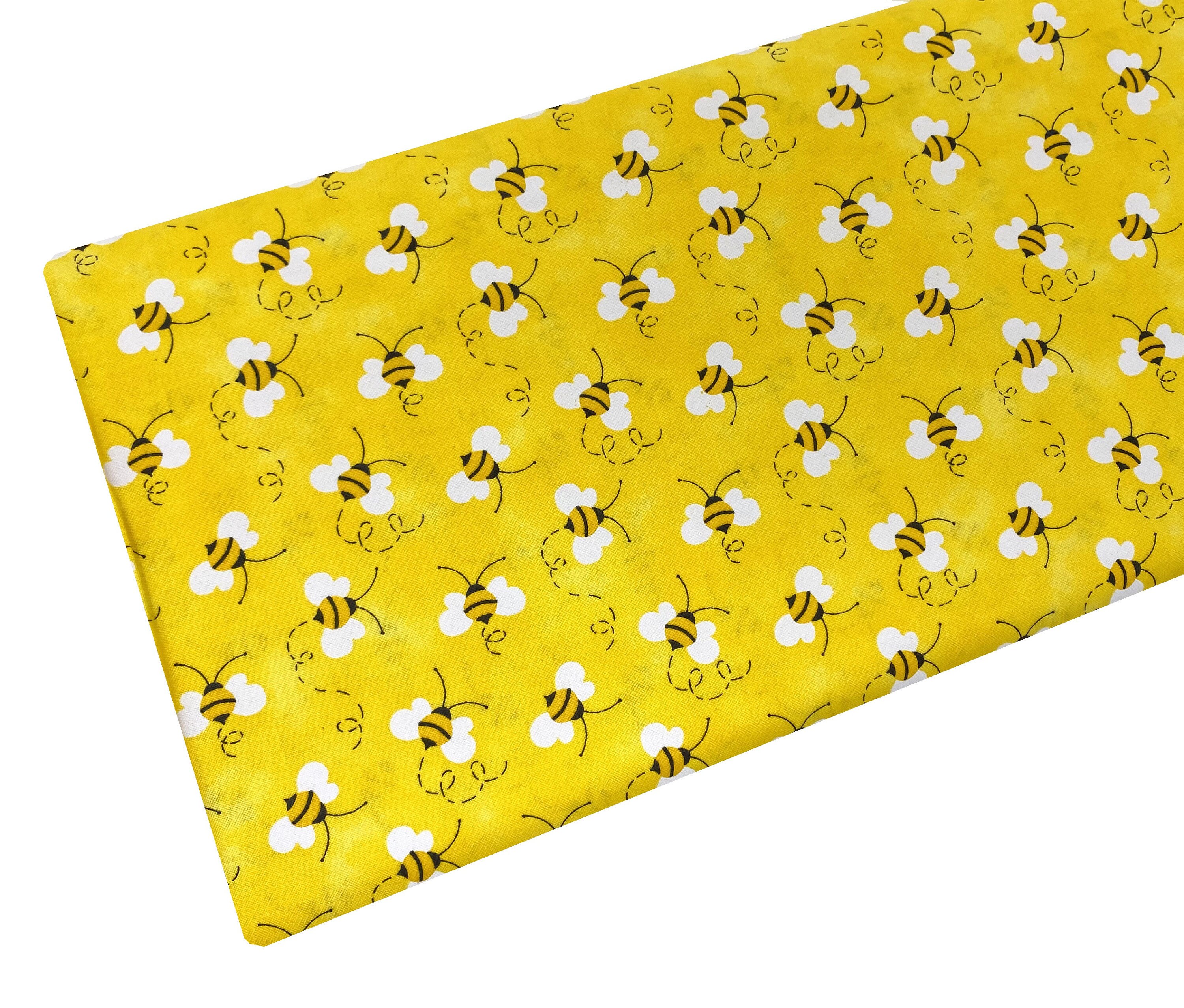 Yellow Bee Fabric, Bumble Bee Honey Bees, Fabric by the yard, Fat Qua…