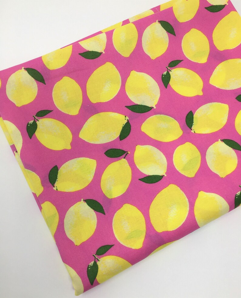 Lemon Fruit Fabric P2-29 Fabric by the yard Quilting Fabric 100/% Cotton Fat Quarter Apparel Fabric Pink Lemonade Fabric