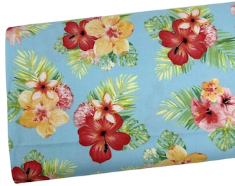 Hibiscus Fabric but he Yard, Tropical Flowers, Quilting Cotton, B3.25