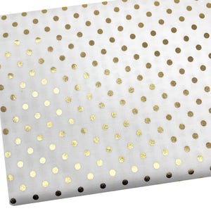 Gold Dots Fabric, Metallic Polka Dots Fabric, Fabric by the yard, Fat Quarter, Quilting, Apparel, 100% Cotton