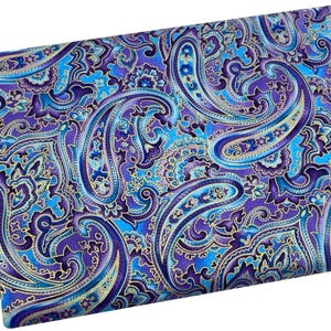 Blue and Purple Metallic Paisley Fabric by Hi-Fashion Fabrics, Fabric by the yard, Fat Quarter, Quilting, Apparel, 100% Cotton, R4-25