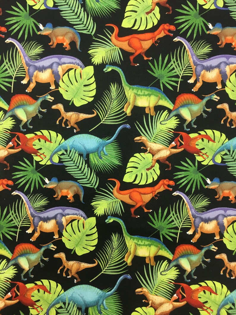 Prehistoric Pets by Robert Kaufman Dinosaur Fabric by the Etsy