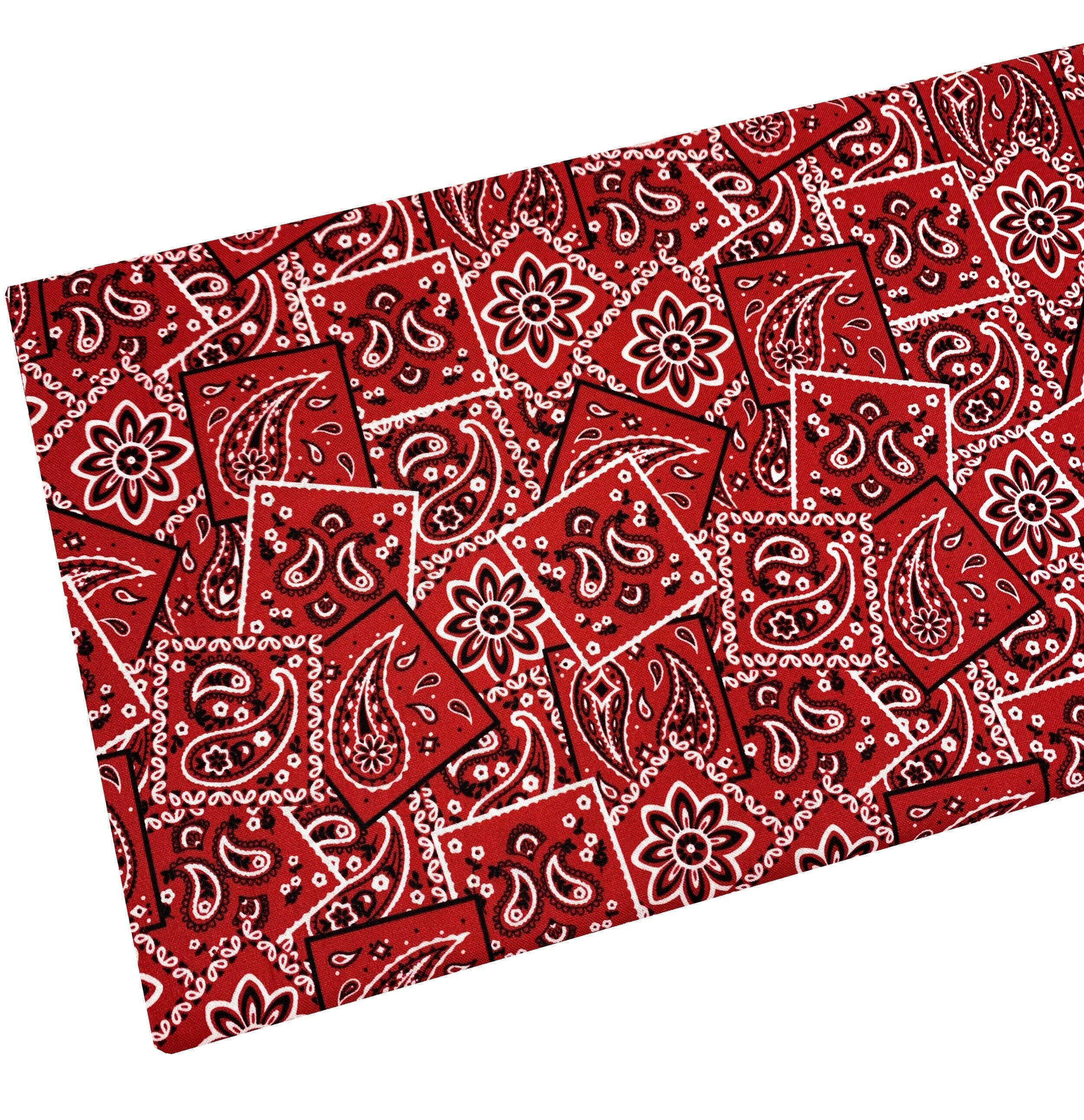 Red Paisley Bandana Fabric Red Western Fabric Fabric by the Etsy