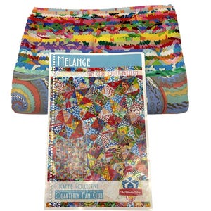 Rare Quilt Kit 54"x68", Melange Pattern and 20 Fat Quarters, Kaffe Collective, Quilting Cotton