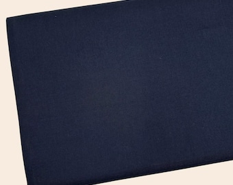 Fat Quarter 18"x 22" Dark Navy Blue Solid Fabric, Quilting Cotton