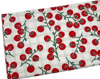 Tomatoes Fabric by the Yard, Veggies Garden, Kitchen Quilting Cotton B4.7