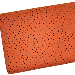 Black Dot on Orange Fabric by the yard, Quilt Backing, Quilting Cotton