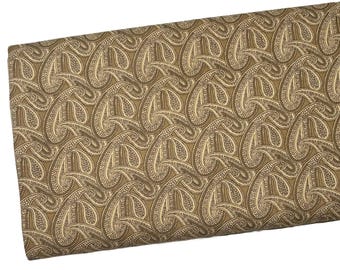 108" Wide Brown Paisley Fabric by the Yard, The Civil War Journal Collection by Marcus, Quilting Cotton