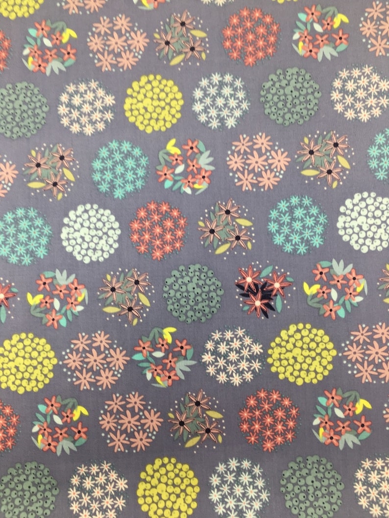 P3-14 Purple Floral Fabric Apparel Fabric 100/% Cotton Fabric Floral Dot Fabric Quilting Fabric Fabric by the yard Fat Quarter