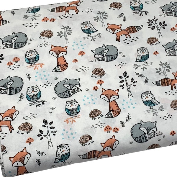 Charming Woodland Animals Fabric by Fabric Editions, Fabric by the yard, Fat Quarter, Quilting, Apparel, 100% Cotton B5-10