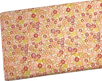 Orange Floral Fabric by the Yard, Bliss by P&B Textiles, Quilt Backing, Quilting Cotton