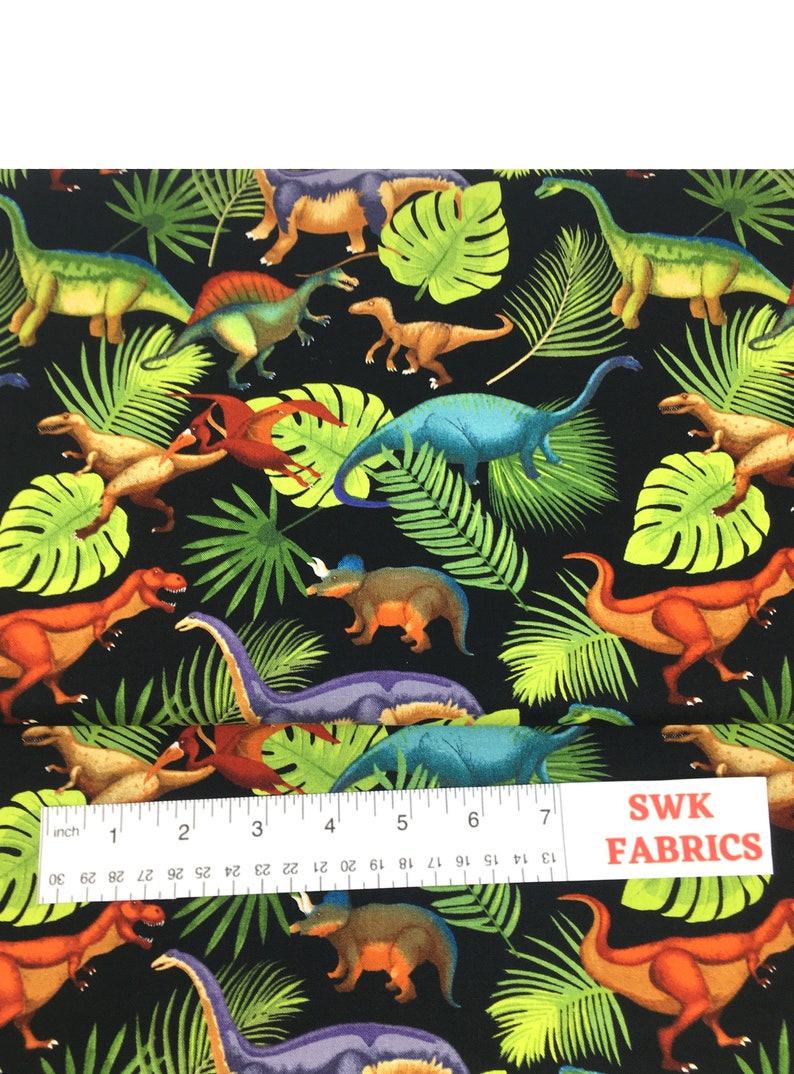 Prehistoric Pets by Robert Kaufman Dinosaur Fabric by the Etsy
