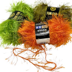 3 Skeins Fuzzy Yarn, Fun Fur by Lion Brand, Eyelash Yarn Bundle