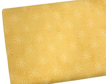 Tonal Starburst Sunflower Fabric by the yard, Yellow Quilt Backing, Quilting Cotton, R8.20