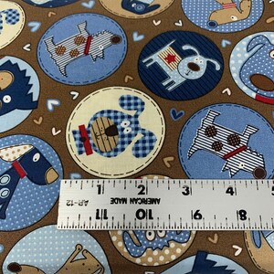 Circles with Dogs Fabric by the Yard, Patterned Puppies, Quilting Cotton B3.28 bild 2
