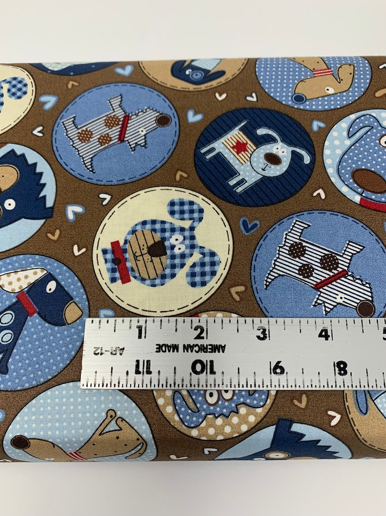 Circles with Dogs Fabric by the Yard, Patterned Puppies, Quilting Cotton B3.28 bild 2