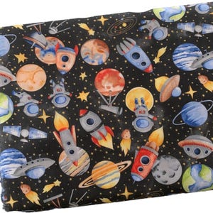 Astronauts Fabric by Fabric Editions, Space Planets and Stars, Galaxy, Fabric by the yard, Quilting, Apparel, 100% Cotton, B5-21