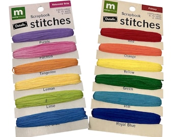 Embroidery Floss Bundle, Scrapbook Stitches Watercolor Brite and Primary colors, Needlepoint Threads