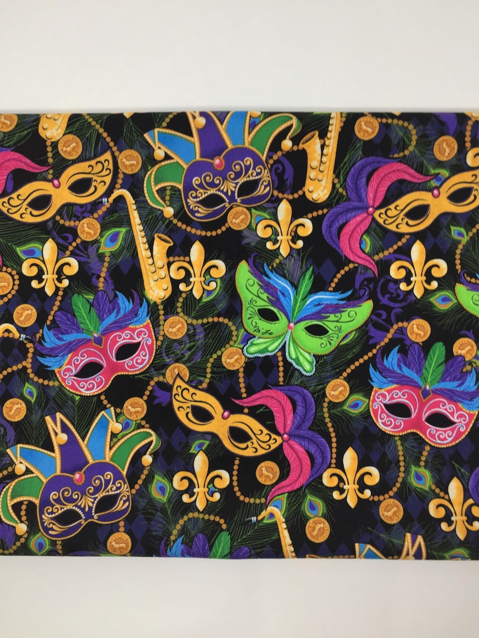 Mardi Gras Masks Fabric Masquerade Celebration Fabric by Etsy
