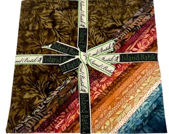 Island Batik - Morris Tiles, 10" Layer Cake, 42 Squares, Quilting Cotton Stuck