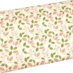 Pink Leaves Fabric by the Yard, Adel in Spring for Riley Blake, Floral Quilting Cotton