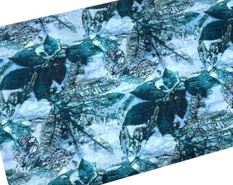 Watercolor Leaf Fabric, Arctic Leaves Spruce by Katrinka for Free Spirit, Fabric by the Yard, Quilting, Apparel, 100% Cotton