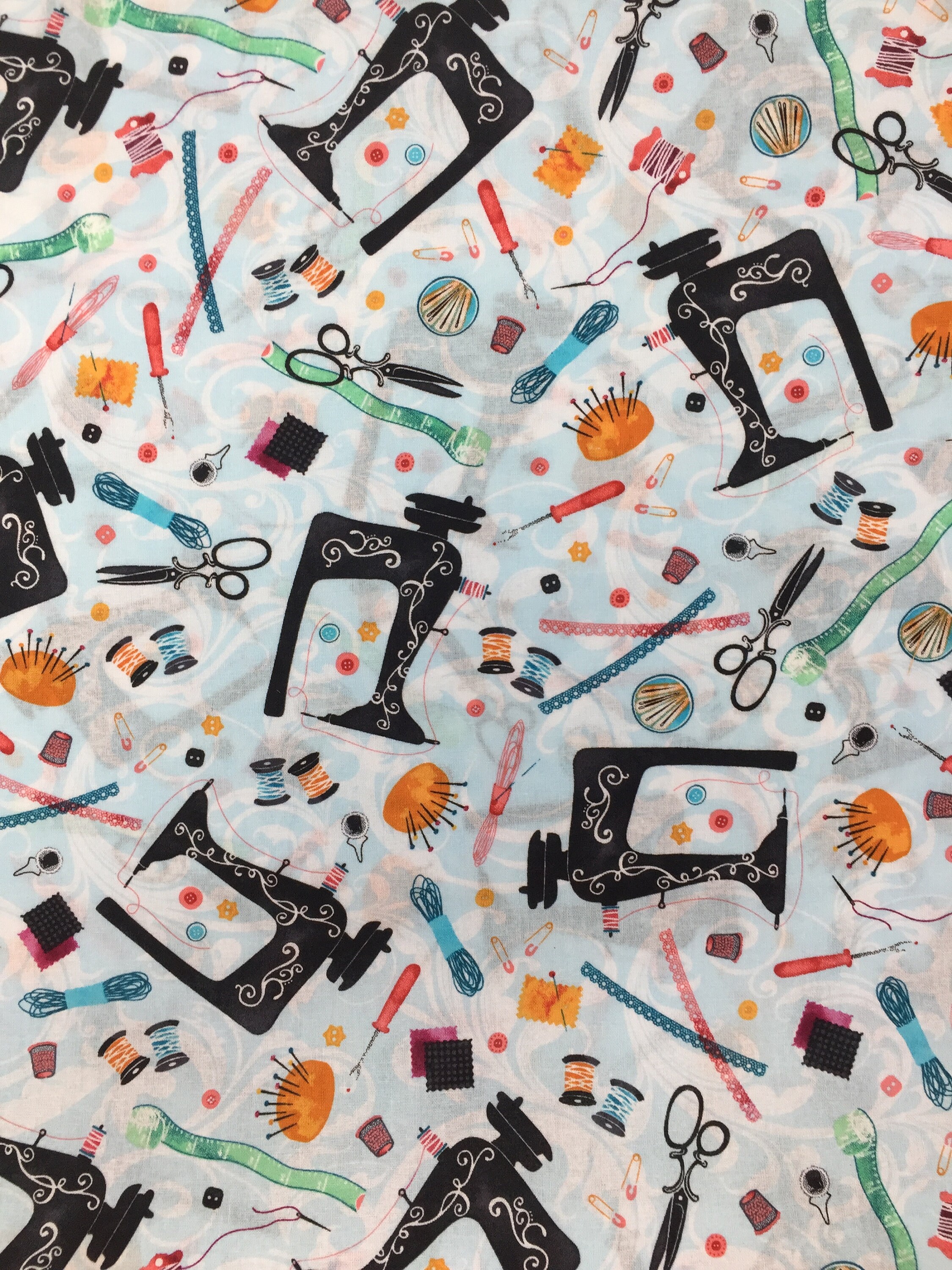 Sewing Tools Fabric by Robert Kaufman Sewing Machine Fabric Etsy