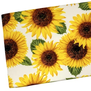 Large Yellow Sunflower Fabric, Floral Fabric by the yard, Quilting, Fat Quarter, Apparel, 100% Cotton B10-1