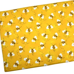 Yellow Bee Fabric, Charms by Patty Reed, Fabric by the yard, Fat Quarter, Quilting Fabric, Apparel, 100% Cotton, R8-31