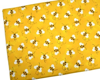 Yellow Bee Fabric, Charms by Patty Reed, Fabric by the yard, Fat Quarter, Quilting Fabric, Apparel, 100% Cotton, R8-31