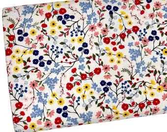 Summer Afternoon Floral Fabric, Bright Small Flowers, Fabric by the yard, Fat Quarter, Quilting, Apparel, 100% Cotton B1-24